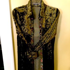 Gothic style long velvet dress